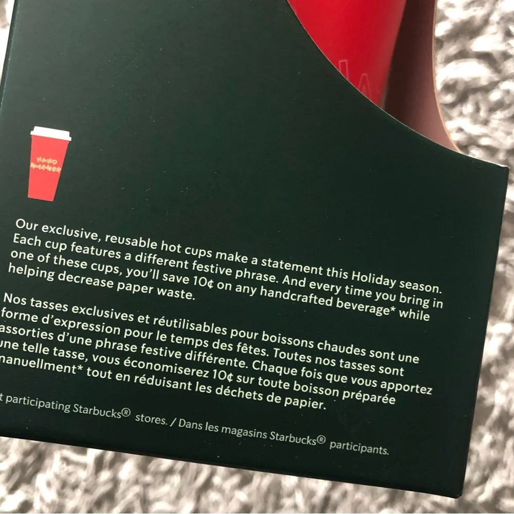 Starbucks Holiday Reusable Hot Cups, New in Box